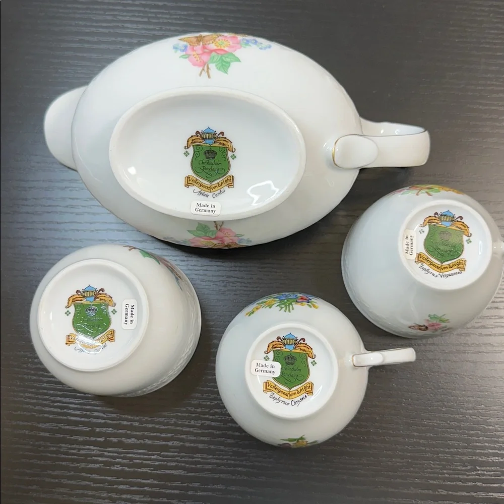 Christineholm Vestergaard von Wright Aglais Cardui High Quality Porcelain 4pc